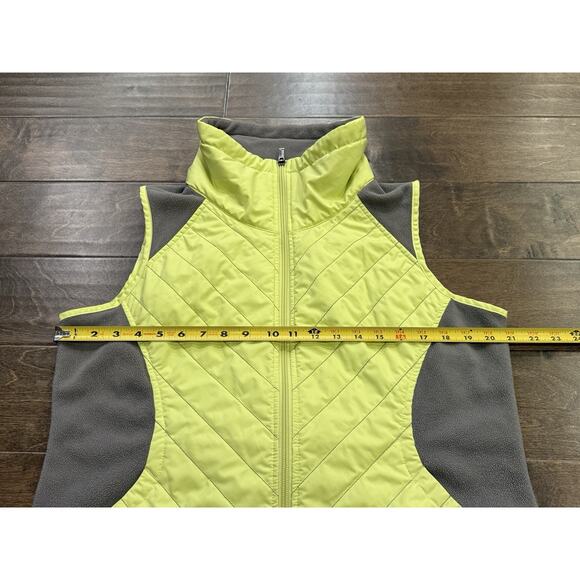 Columbia Womens Yellow Gray Quilted Fleece Fill Zip Vest Jacket Size L AL1007 - Picture 10 of 10